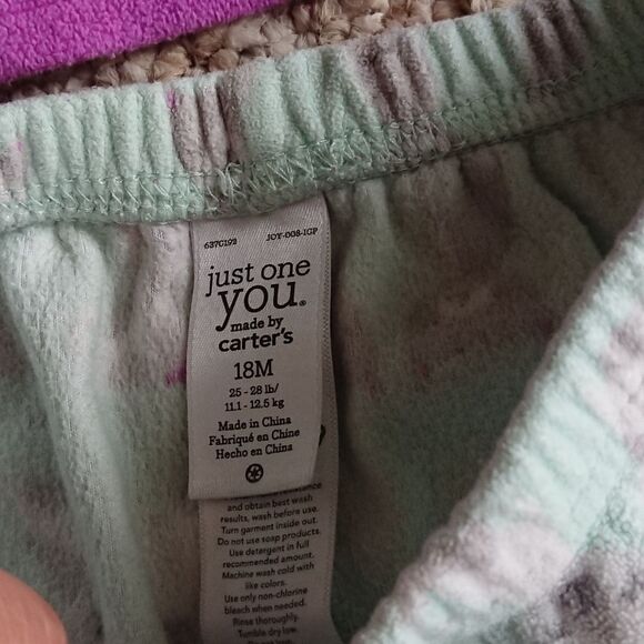 Just one you made by Carter's Purple Fleece Pajama Set Size 18M - Picture 9 of 11